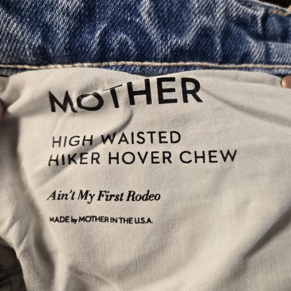 Mother High Waisted Hiker Hover Chew Jean Size 29 High Rise Patches Button Fly - Picture 2 of 16